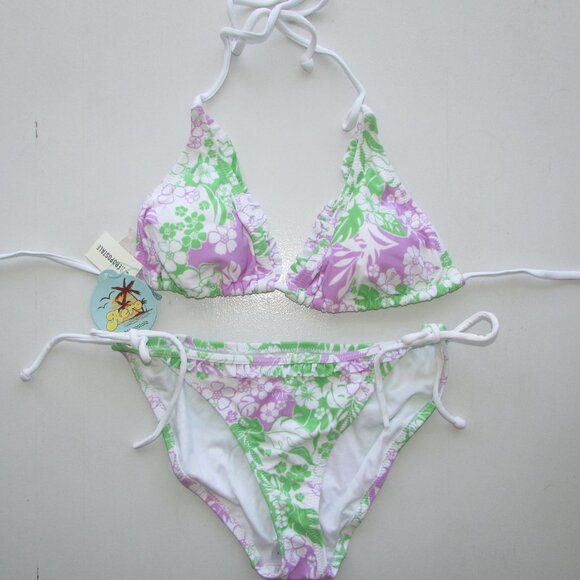 AEROPOSTALE Tropical Print String Bikini - Sz Med - NEW - Picture 2 of 11